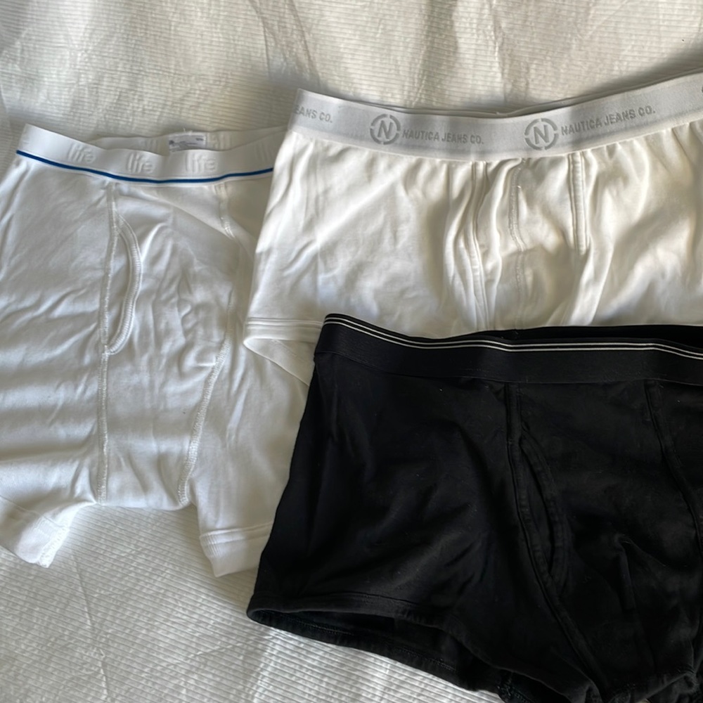 3 pair mixed brands men’s boxer briefs